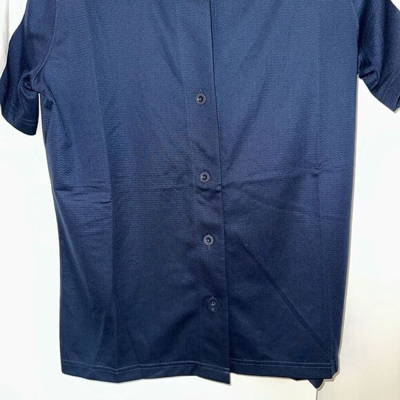 Nike Women’s Softball Training Shirt Navy White Full Button Down Medium NWT - Picture 2 of 9